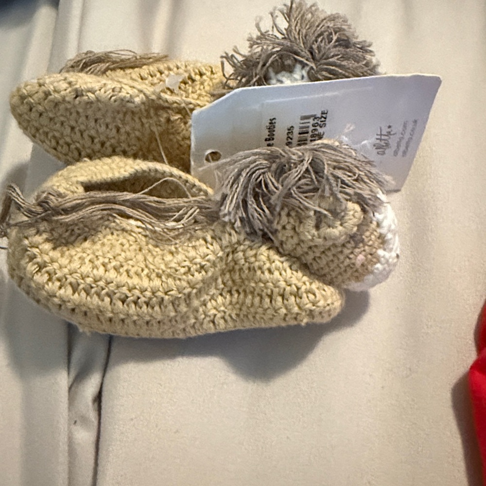 Handmade Crochet Baby Shoes - Tan